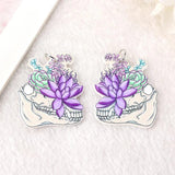 12pcs Pastel Goth Unicorn Charms Acrylic Spooky Skull Cake Pendant