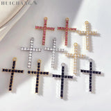 10Pcs Rhinestone Cross Charms Pendants For DIY Jewelry Making