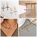 10Pcs Rhinestone Cross Charms Pendants For DIY Jewelry Making