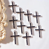 10Pcs Rhinestone Cross Charms Pendants For DIY Jewelry Making