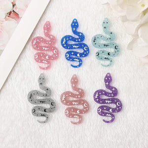 10Pcs Halloween Magic Snake Charms Acrylic Pendant DIY Accessories