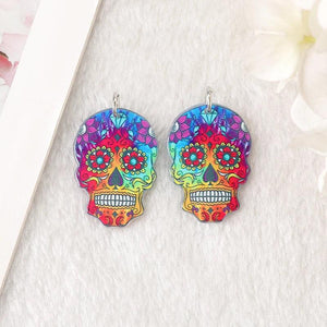 10 Pcs Halloween Skull Charms Acrylic Butterfly Cross Flower Findings