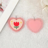 10 Pcs Acrylic Heart Charms Flower Butterfly Pendant for DIY Making