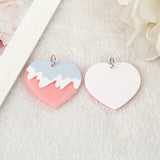 10 Pcs Acrylic Heart Charms Flower Butterfly Pendant for DIY Making