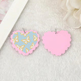 10 Pcs Acrylic Heart Charms Flower Butterfly Pendant for DIY Making