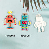 10pcs Robot Acrylic Charms Keychain Earring Pendant DIY Jewelry Making