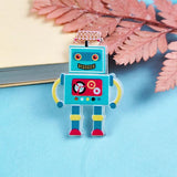 10pcs Robot Acrylic Charms Keychain Earring Pendant DIY Jewelry Making