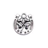20pcs Lucky Clover Horse Shoe Charms DIY Jewelry Findings Antique Silver