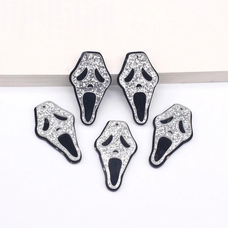 10pcs European Skull Ghost Head Charm Pendant Halloween DIY Jewelry Make