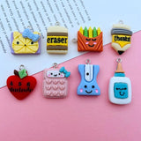 10pcs School Charm Pencil Resin Pendant for DIY Making