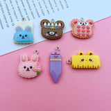 10pcs School Charm Pencil Resin Pendant for DIY Making