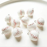 10Pcs Mini PU Wooden Baseball Bat Charms DIY Accessories