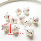 10Pcs Mini PU Wooden Baseball Bat Charms DIY Accessories