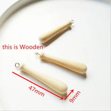 10Pcs Mini PU Wooden Baseball Bat Charms DIY Accessories