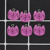 20pcs Mini Acrylic Cat Head Earring DIY Charms for Bracelet Choker Pendant D32-2