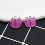 20pcs Mini Acrylic Cat Head Earring DIY Charms for Bracelet Choker Pendant D32-2