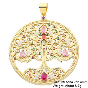 18K Plated Evil Eye Star Tree Of Life Pendant for DIY Jewelry