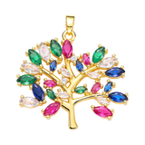 18K Plated Evil Eye Star Tree Of Life Pendant for DIY Jewelry