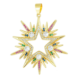 18K Plated Evil Eye Star Tree Of Life Pendant for DIY Jewelry