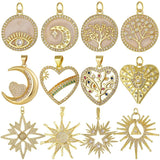 18K Plated Evil Eye Star Tree Of Life Pendant for DIY Jewelry