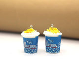 10pcs 3D Popcorn Resin Earring Charms Cinema Snack Food Pendants DIY Jewelry