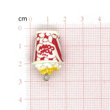 10pcs 3D Popcorn Resin Earring Charms Cinema Snack Food Pendants DIY Jewelry