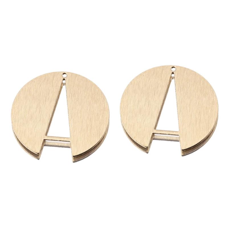 10Pcs Brass Geometric Letter A Charms Disc Earrings Pendant Findings