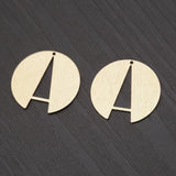 10Pcs Brass Geometric Letter A Charms Disc Earrings Pendant Findings