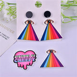 10pcs EYE Rainbow Heart CREEPY Arcylic Charms DIY Jewelry Making