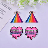 10pcs EYE Rainbow Heart CREEPY Arcylic Charms DIY Jewelry Making
