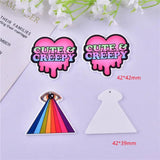 10pcs EYE Rainbow Heart CREEPY Arcylic Charms DIY Jewelry Making