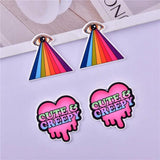10pcs EYE Rainbow Heart CREEPY Arcylic Charms DIY Jewelry Making