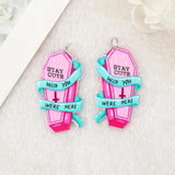 12Pcs Pastel Goth Halloween Charms Coffin Tomb Acrylic Jewelry Findings