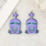 12Pcs Pastel Goth Halloween Charms Coffin Tomb Acrylic Jewelry Findings