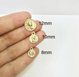30Pcs/Bag Dangling Head Coin Zinc Alloy Charms Pendant 2 Colors