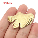10pcs Raw Brass Ginkgo Biloba Leaf Charms for DIY Jewelry Making