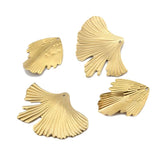 10pcs Raw Brass Ginkgo Biloba Leaf Charms for DIY Jewelry Making