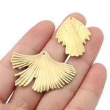 10pcs Raw Brass Ginkgo Biloba Leaf Charms for DIY Jewelry Making