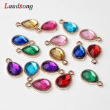 50Pcs Rose Plastic Drill Heart Charm Pendants Jewelry Making Findings