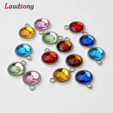 50Pcs Rose Plastic Drill Heart Charm Pendants Jewelry Making Findings