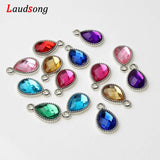 50Pcs Rose Plastic Drill Heart Charm Pendants Jewelry Making Findings