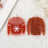 10Pcs Christmas Charms Sweater Snowflake Acrylic Findings Jewelry Diy