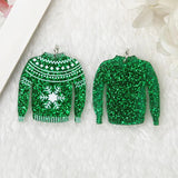 10Pcs Christmas Charms Sweater Snowflake Acrylic Findings Jewelry Diy