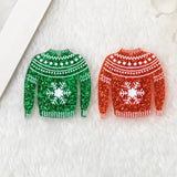 10Pcs Christmas Charms Sweater Snowflake Acrylic Findings Jewelry Diy
