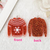 10Pcs Christmas Charms Sweater Snowflake Acrylic Findings Jewelry Diy
