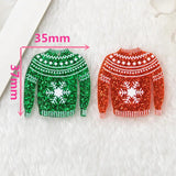 10Pcs Christmas Charms Sweater Snowflake Acrylic Findings Jewelry Diy