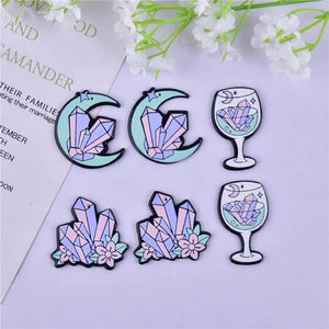 10pcs Moon Flower Glass Crystal Charms for DIY Keychain Earring