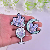 10pcs Moon Flower Glass Crystal Charms for DIY Keychain Earring