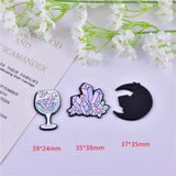 10pcs Moon Flower Glass Crystal Charms for DIY Keychain Earring