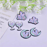 10pcs Moon Flower Glass Crystal Charms for DIY Keychain Earring
